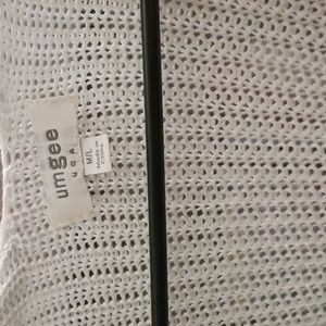 Women's sweater beige and color wonderful crochet design on arms relax fit for t